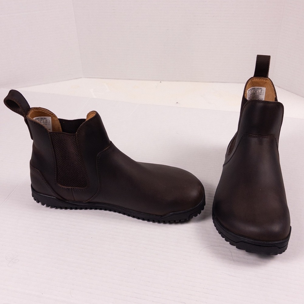 Xero Shoes Ridgeway Chelsea Mens 9 Brown Leather Minimalist Barefoot Boots - Picture 2 of 8